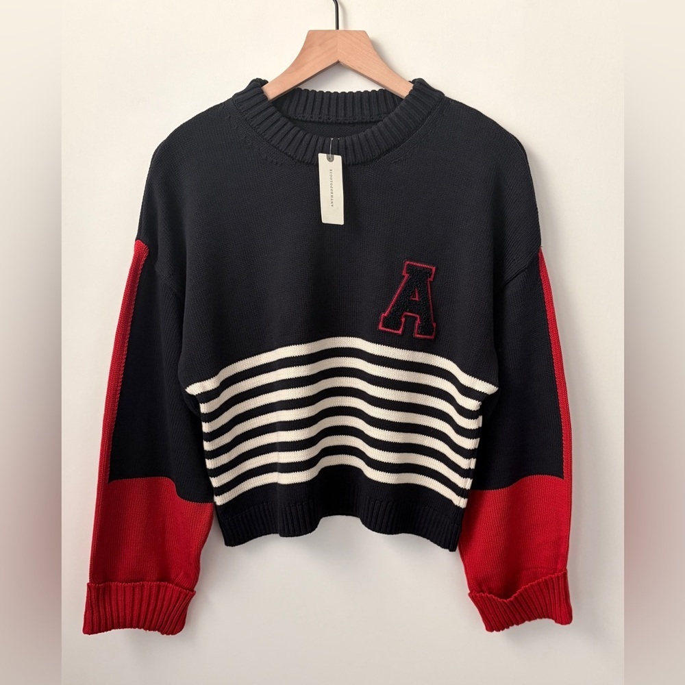 NWT Maeve Sporty Crew-Neck Pullover Sweater - Picture 5 of 7